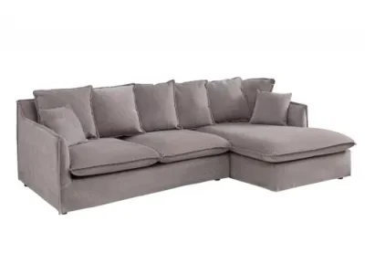 Estila Dizajnová rohová sedačka Heaven v sivom zamatovom poťahu 255cm