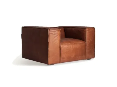 Estila Luxusné kožené kreslo Roy v koňakovej hnedej farbe vo vintage štýle 118cm