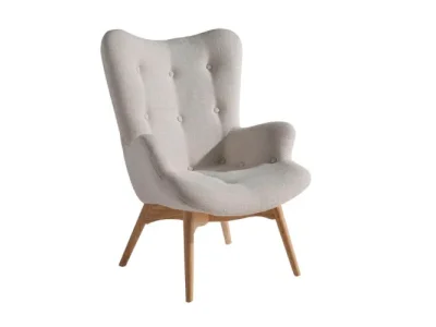 Estila Moderné kreslo Forma Moderna s masívnymi nožičkami krémové 92cm