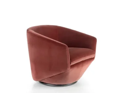Estila Luxusné otočné kreslo Forma Moderna červený zamat 78cm
