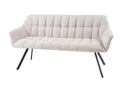 Estila Dizajnová trojsedačka Mariposa s nádychom industriálneho štýlu v béžovej farbe s kovovými nožičkami 165 cm