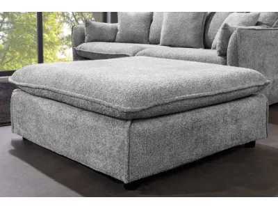 Estila Moderný šedý štvorcový taburet Heaven s čalúneným poťahom 100cm