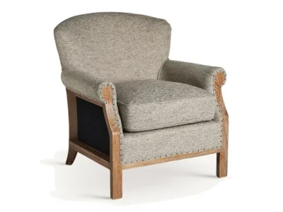 Estila Luxusné sivé vintage kreslo Augustin s penovým čalúnením a drevenými nožičkami 74 cm