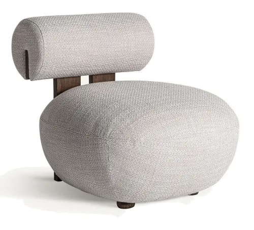 Estila Luxusné čalúnené moderné kreslo Lorisa so sivým textilným poťahom bez bočných opierok 86 cm