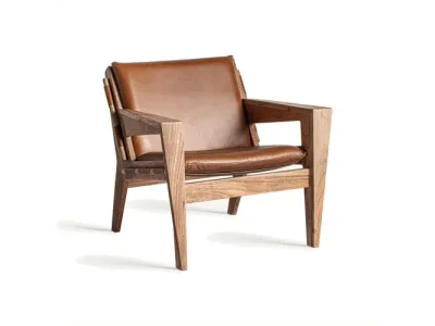 Estila Luxusné retro masívne kožené hnedé kreslo Misty s čalúnením s kresbou letokruhov 78 cm