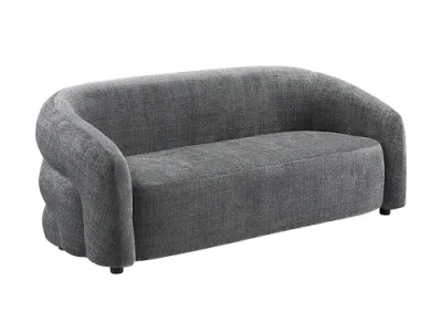 Estila Dizajnová glamour trojmiestna sedačka Eliana v tmavosivej farbe so ženilkovým poťahom 200 cm