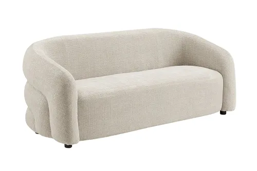 Estila Dizajnová glamour trojmiestna sedačka Eliana v svetlej béžovej farbe so ženilkovým poťahom 200 cm