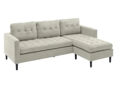 Estila Moderná sedačka Sallen s menčestrovým poťahom v béžovo sivom odtieni greige do pravého alebo ľavého rohu 220 cm