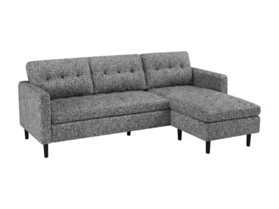 Estila Moderná rohová trojmiestna sedačka Sallen so sivým melírovaným poťahom a pružinovým jadrom 220 cm