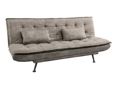 Estila Škandinávska trojmiestna čalúnená hnedá rozkladacia sedačka Manchester s čiernymi nožičkami s hnedým poťahom 190 cm