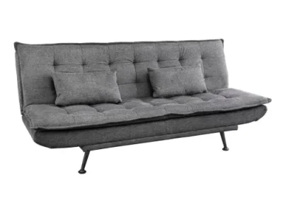 Estila Moderná trojmiestna rozkladacia sedačka Manchester v sivej farbe s prešívaním s dvomi vankúšmi s kovovými nožičkami 190 cm