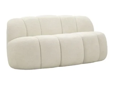Estila Moderná dvojmiestna sedačka Berry s plyšovým poťahom v bielej farbe a dizajnom cloud sofa 145 cm