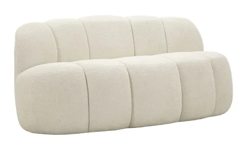 Estila Moderná dvojmiestna sedačka Berry s plyšovým poťahom v bielej farbe a dizajnom cloud sofa 145 cm