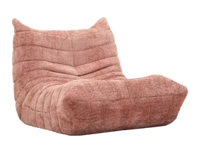 Estila Moderný dizajnový plyšový vak na sedenie Kenira v ružovej farbe s horizontálnym prešívaním 103 cm
