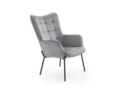 HALMAR Castel kreslo sivá / čierna