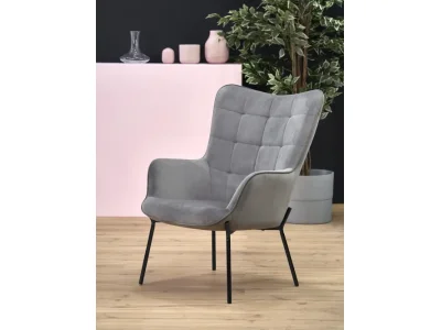 Detail produktu HALMAR Castel kreslo sivá / čierna