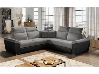 NABBI Feraro L/P rohová sedačka s rozkladom a úložným priestorom sivá (Sawana 05) / čierna (Soft 11)