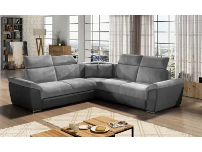 NABBI Feraro L/P rohová sedačka s rozkladom a úložným priestorom svetlosivá (Monolith 84) / čierna (Monolith 97)