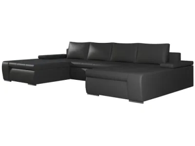 Detail produktu NABBI Melfi L/P rohová sedačka u s rozkladom a úložným priestorom čierna (Soft 11)