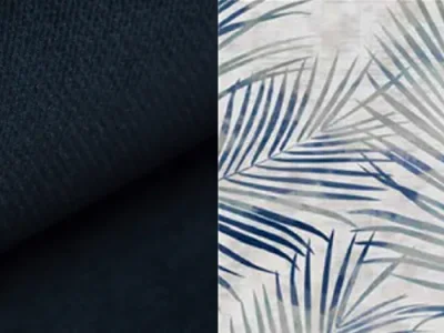 Detail produktu NABBI Alkazar L rohová sedačka s rozkladom a úložným priestorom tmavomodrá / vzor