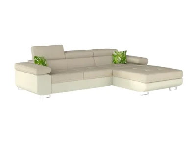 Detail produktu NABBI Alkazar L rohová sedačka s rozkladom a úložným priestorom svetlosivá (Sawana 21)