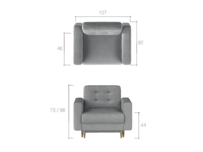 Detail produktu NABBI Aveza 1F kreslo krémová