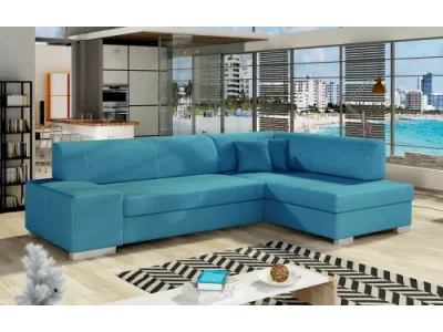 NABBI Ferol P rohová sedačka s rozkladom a úložným priestorom svetlomodrá