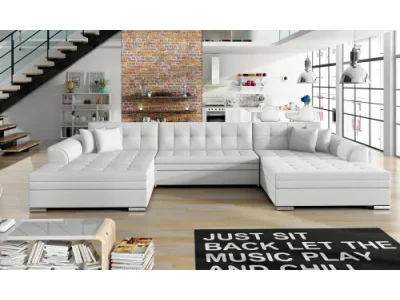 NABBI Valver U L/P rohová sedačka u s rozkladom biela