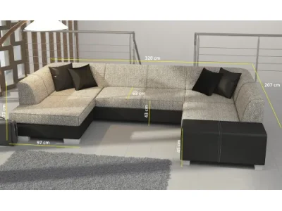 Detail produktu NABBI Halvega P rohová sedačka u s rozkladom a úložným priestorom cappuccino / béžová