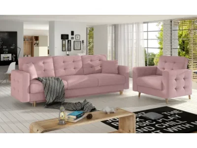 NABBI Aveza 3+1 rozkladacia sedacia súprava ružová