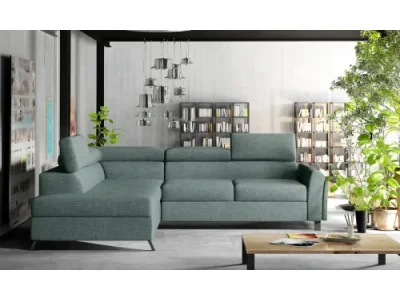 NABBI Korense L rohová sedačka s rozkladom a úložným priestorom mentolová (Cover 70)