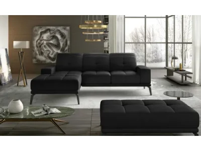 NABBI Tirreno L rohová sedačka čierna (Velvet Mat 99)