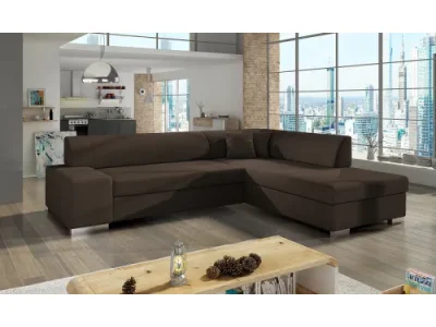 Detail produktu NABBI Pinero P rohová sedačka s rozkladom a úložným priestorom tmavohnedá