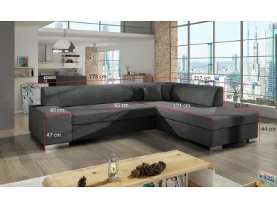 Detail produktu NABBI Pinero P rohová sedačka s rozkladom a úložným priestorom tmavohnedá