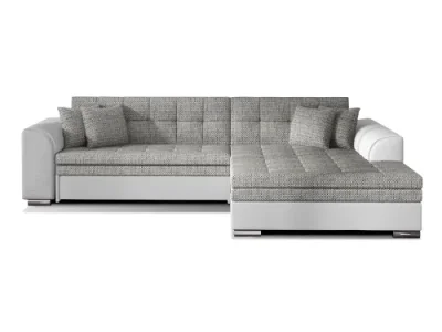 Detail produktu NABBI Salerno P rohová sedačka s rozkladom sivá (Berlin 01) / biela (Soft 17)