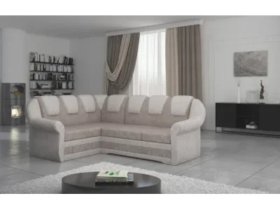 NABBI Latino II L rohová sedačka s rozkladom a úložným priestorom svetlohnedá / béžová