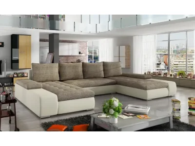 NABBI Melfi L/P rohová sedačka u s rozkladom a úložným priestorom cappuccino / béžová