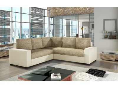 Detail produktu NABBI Calabria L/P rohová sedačka s rozkladom a úložným priestorom cappuccino / béžová