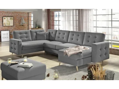 NABBI Aveza U L/P rohová sedačka u s rozkladom sivá (Soft 29)