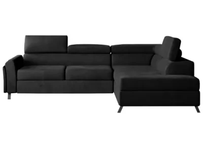 Detail produktu NABBI Korense P rohová sedačka s rozkladom a úložným priestorom čierna (Velvet Mat 99)