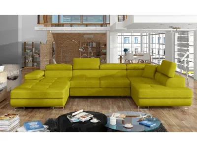 Detail produktu NABBI Rossano U P rohová sedačka u s rozkladom žltá