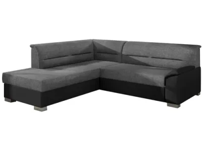 Detail produktu NABBI Balmi L rohová sedačka s rozkladom a úložným priestorom svetlosivá / čierna