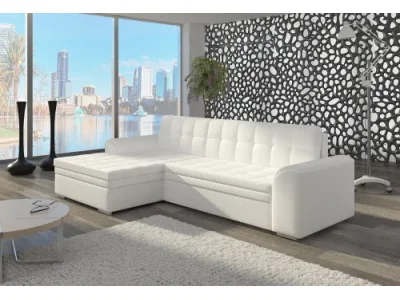 NABBI Caltanis L rohová sedačka s rozkladom biela