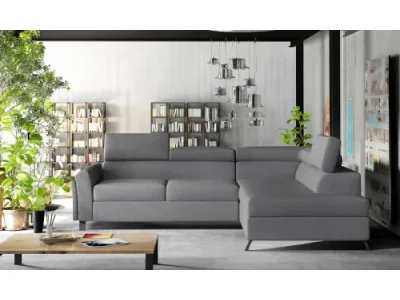 NABBI Korense P rohová sedačka s rozkladom a úložným priestorom antracitová