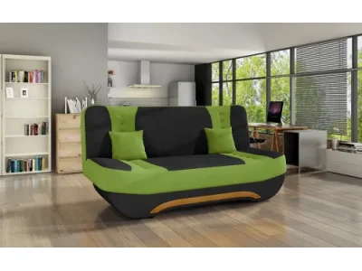 NABBI Ella II rozkladacia pohovka s úložným priestorom čierna / zelená