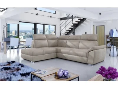 Detail produktu NABBI Leren L rohová sedačka s rozkladom a úložným priestorom hnedá