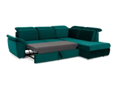 Detail produktu NABBI Leren L rohová sedačka s rozkladom a úložným priestorom čierna (Velvet Mat 99)