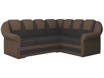 Detail produktu NABBI Latino II P rohová sedačka s rozkladom a úložným priestorom tmavohnedá / hnedá