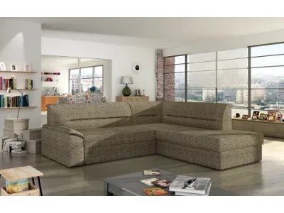 NABBI Estrela P rohová sedačka s rozkladom a úložným priestorom cappuccino