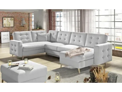 NABBI Aveza U L/P rohová sedačka u s rozkladom biela